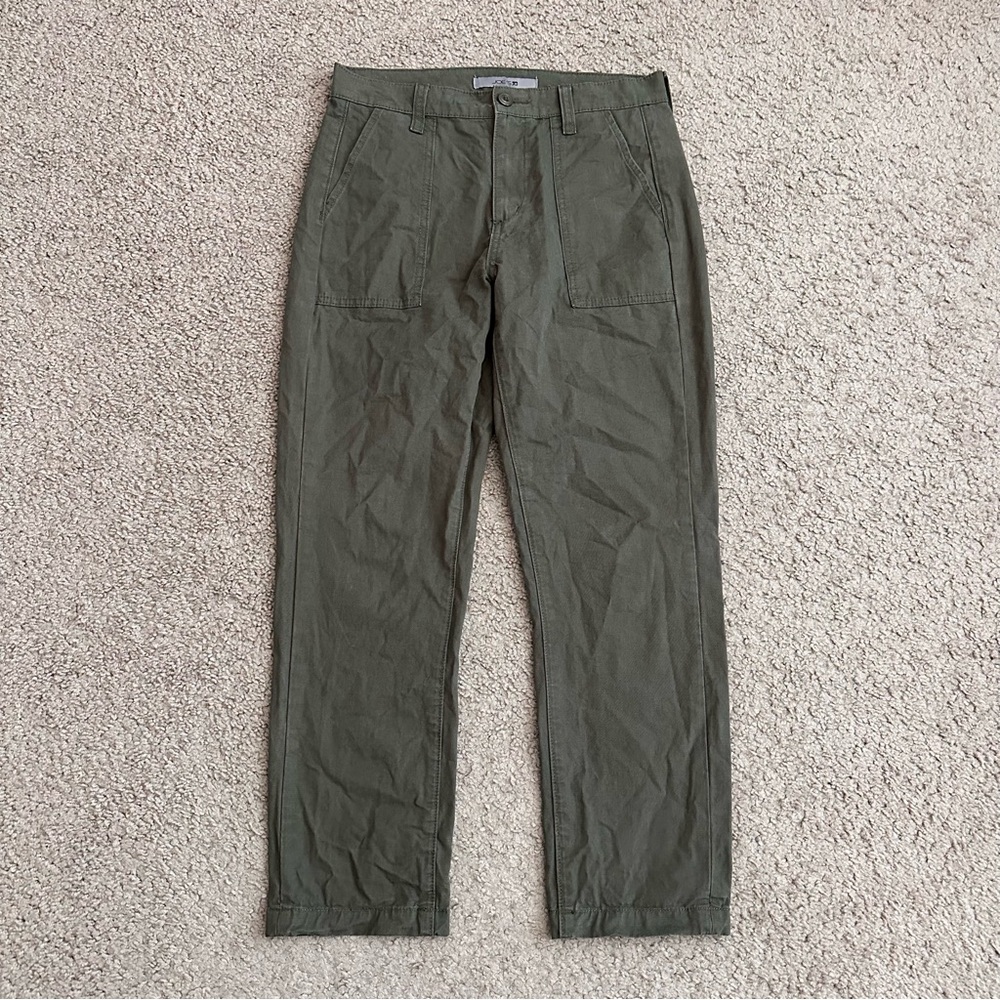 Joe's High Rise Straight Crop Army Green Pants Ripstop Utility Womens 25